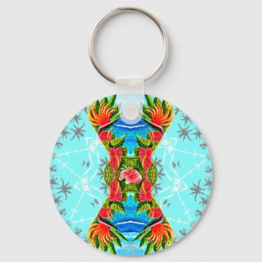 Hawaiian Paradise Twice (Blauw) Sleutelhanger (Voorkant)