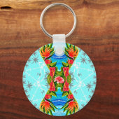 Hawaiian Paradise Twice (Blauw) Sleutelhanger (Voorkant)