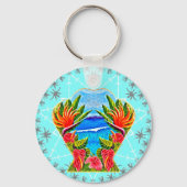 Hawaiian Paradise Twice (Blauw) Sleutelhanger (Voorkant)