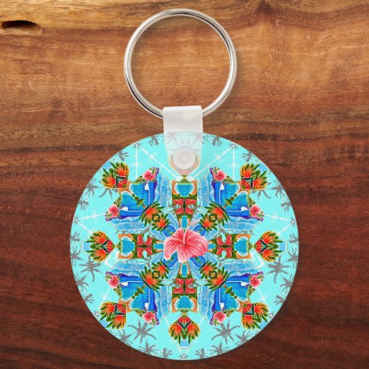 Hawaiian Paradise Twice (Blauw) Sleutelhanger (Achterkant)