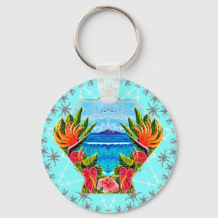 Hawaiian Paradise Twice (Blauw) Sleutelhanger