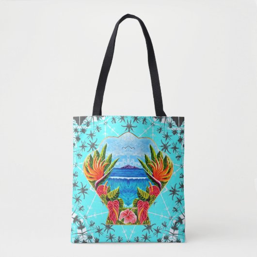 Hawaiian Paradise Twice (Blauw) Tote Bag (Voorkant)