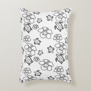Hawaiian Pattern Adult Coloring Pillow Accent Kussen