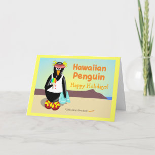 Hawaiian Penguin  Holiday Card Feestdagen Kaart