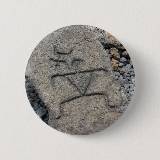 Hawaiian Petroglyph - Button (Voorkant)