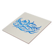 Hawaiian petroglyph Canoe bij Zee Ceramic Tile Tegeltje (Zijkant)