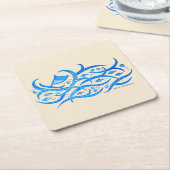 Hawaiian Petroglyph Canoe in Zee Tribal Onderzette Kartonnen Onderzetters (Schuin)