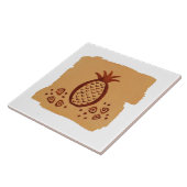 Hawaiian Petroglyph Pineapple Ceramic Tile Tegeltje (Zijkant)