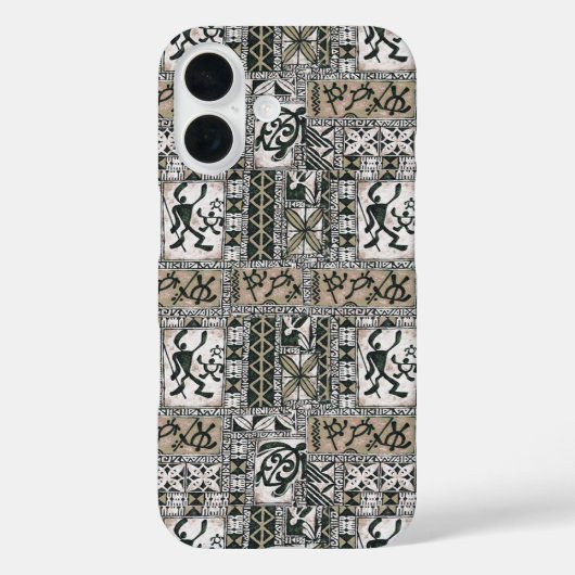 Hawaiian Petroglyph Tapa doek telefoonhoesje Case-Mate iPhone Case (Achterkant)