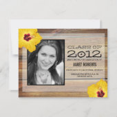 Hawaiian Photo Afstuderen Invitation Kaart (Voorkant)