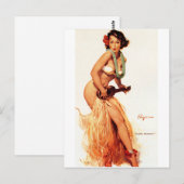 Hawaiian Pin Up Briefkaart (Voorkant / Achterkant)