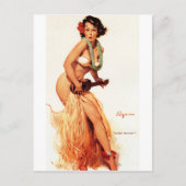 Hawaiian Pin Up Briefkaart (Voorkant)