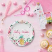 Hawaiian Pineappel Floral Waterverf ShowBorden Papieren Bordje (Feest)