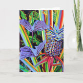 Hawaiian Pineapple and Taro Leaves Card Kaart (Voorkant)