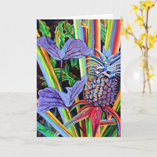 Hawaiian Pineapple and Taro Leaves Card Kaart