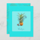 Hawaiian Pineapple Aqua Kerstmis Dank je wel Feestdagenkaart (Voorkant / Achterkant)