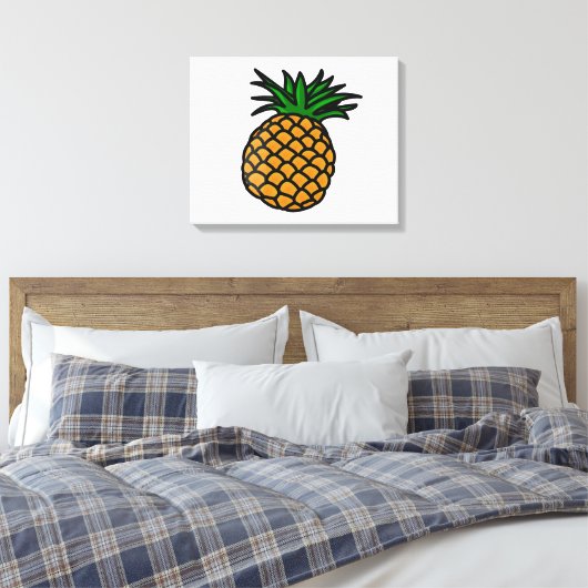 Hawaiian Pineapple Canvas Afdruk (Insitu (Slaapkamer))