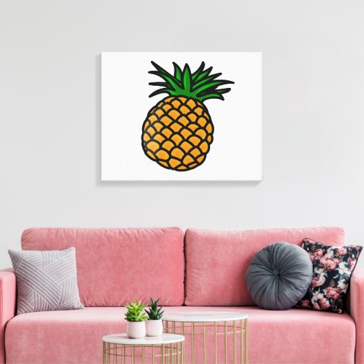 Hawaiian Pineapple Canvas Afdruk (Insitu (Woonkamer))