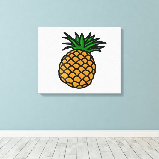 Hawaiian Pineapple Canvas Afdruk (Insitu (Houten vloer))