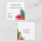 Hawaiian Pineapple Flowers Square Visitekaartjes (Voorkant / Achterkant)