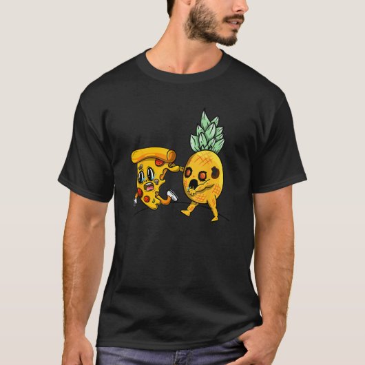 Hawaiian Pineapple Horror Pizza Zombie Grappig Hal T-shirt (Voorkant)
