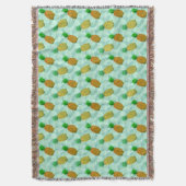 Hawaiian Pineapple Light Blue Deken (Voorkant Verticaal)
