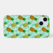 Hawaiian Pineapple Light Blue iPhone 15 Case (Achterkant horizontaal)