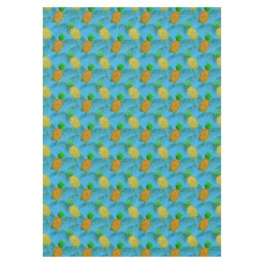 Hawaiian Pineapple Navy Blue Tafelkleed (Voorkant)