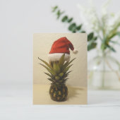 Hawaiian Pineapple Santa Hat Postcard Feestdagenkaart (Staand voorkant)