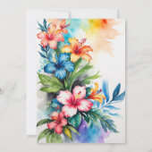 Hawaiian Pink Flamingo Hibiscus Wedding Bedankkaart (Achterkant)