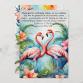 Hawaiian Pink Flamingo Hibiscus Wedding Bedankkaart (Voorkant / Achterkant)
