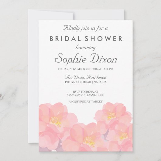 Hawaiian Pink Floral Bridal Shower Kaart (Voorkant)