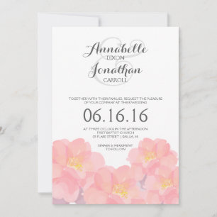 Hawaiian Pink Floral Wedding Uitnodiging