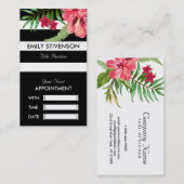 Hawaiian Pink Flower Afspraakkaart Afsprakenkaartje (Voorkant / Achterkant)