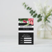 Hawaiian Pink Flower Afspraakkaart Afsprakenkaartje (Staand voorkant)