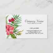 Hawaiian Pink Flower Afspraakkaart Afsprakenkaartje (Achterkant)