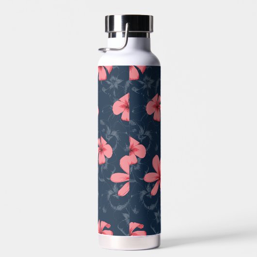 Hawaiian Pink Flowers Cute Floral Pattern Waterfles (Rechts)