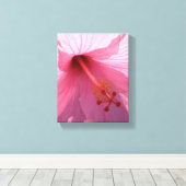Hawaiian Pink Hibiscus Fine Art Photo Canvas Afdruk (Insitu (Houten vloer))