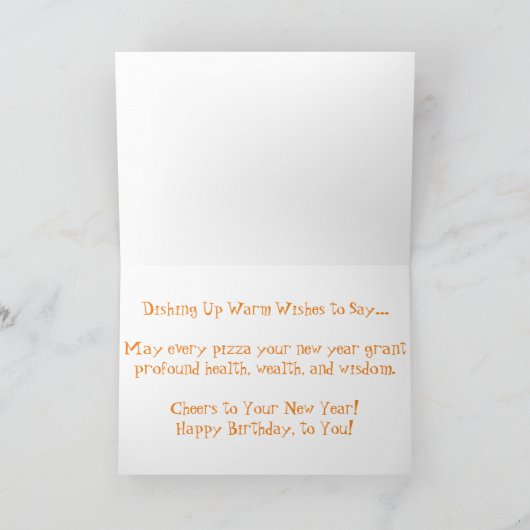 "Hawaiian Pizza" Birthday Kaart (Binnen)