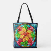 Hawaiian Plumera Bloemen Thema Tote Bag (Achterkant)