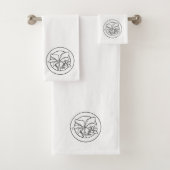 Hawaiian Plumeria Bathroom Towel Set Bad Handdoek (Insitu)
