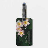 Hawaiian Plumeria Bloemen Roze Wit Geel Groen Bagagelabel (Achterkant verticaal)