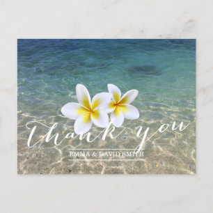 Hawaiian Plumeria Bloemen Strandbruiloft Bedankt Briefkaart