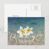 Hawaiian Plumeria Bloemen Strandbruiloft Bedankt Briefkaart (Voorkant / Achterkant)