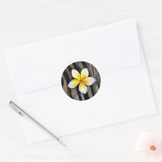 Hawaiian Plumeria bruiloft uitnodiging Stickers (Envelop)