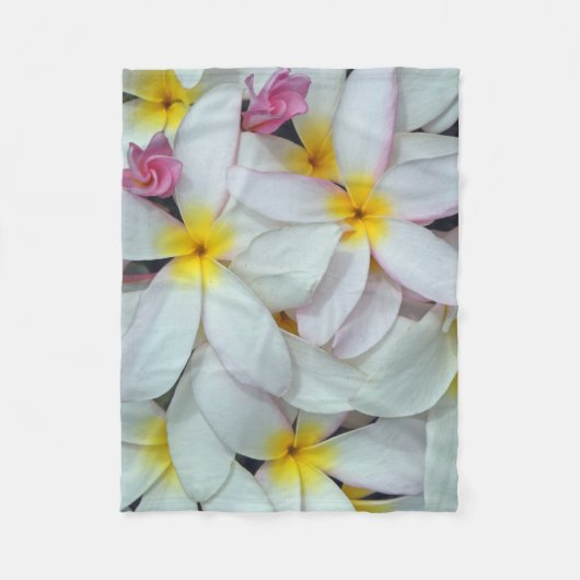 Hawaiian Plumeria Fleece Deken (Voorkant)