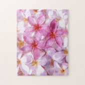 Hawaiian Plumeria Flower Waterverf Art Painting Legpuzzel (Verticaal)