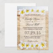 Hawaiian Plumeria Flowers Beach Theme Weddenschap Kaart (Voorkant / Achterkant)