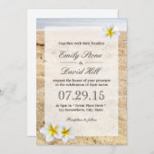 Hawaiian Plumeria Flowers Beach Wedding Kaart (Voorkant / Achterkant)
