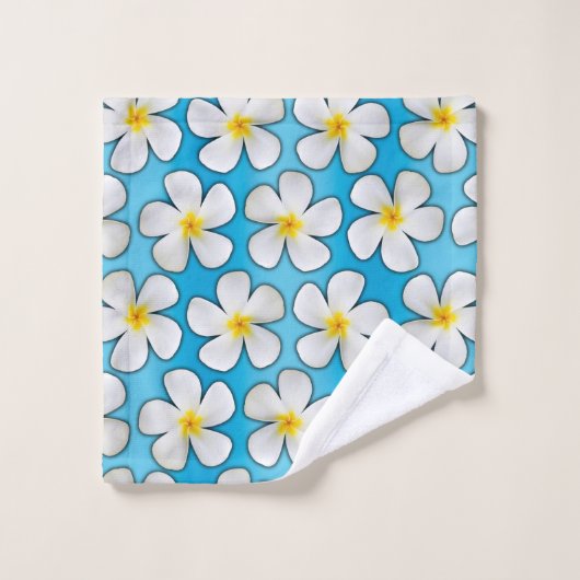 Hawaiian Plumeria Flowers op Blue Bad Handdoek (Wasdoekje)
